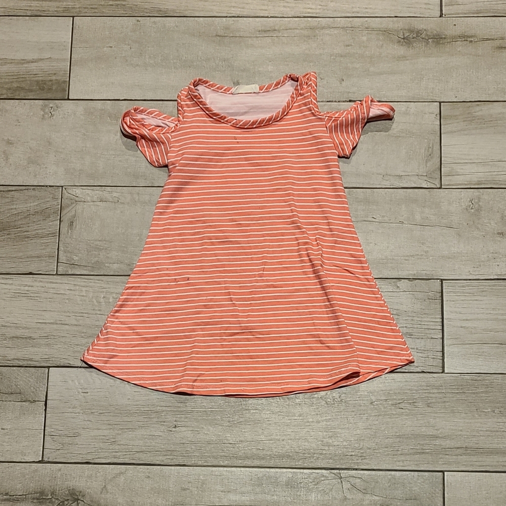 🍁Btween striped cold shoulder dress☀️